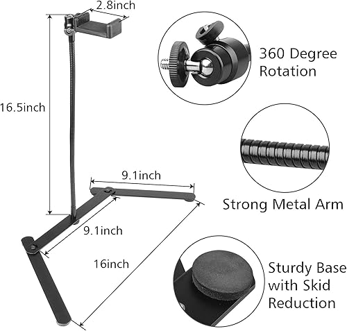 Miniatura 2 de Soporte para proyector de fotocopias pico, soporte de video de Chromlives para teléfono, soporte de teléfono ajustable de mesa, mini trípode de