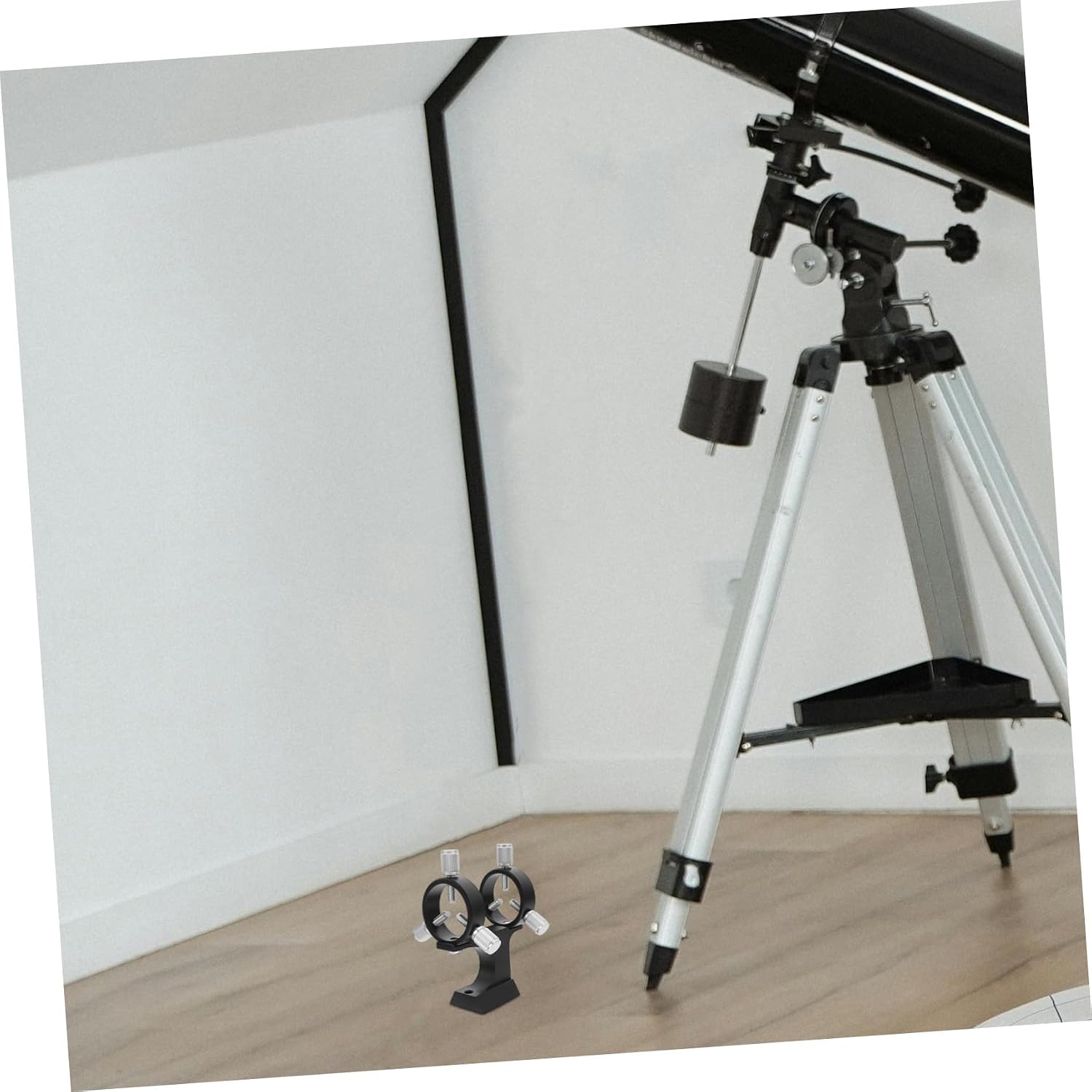 Adjustable Pointer Bracket for Telescope Mount Accessory with Large Grip Screws Secure Scope Support for Monocular Parts Black Outdoor Astronomy Tool