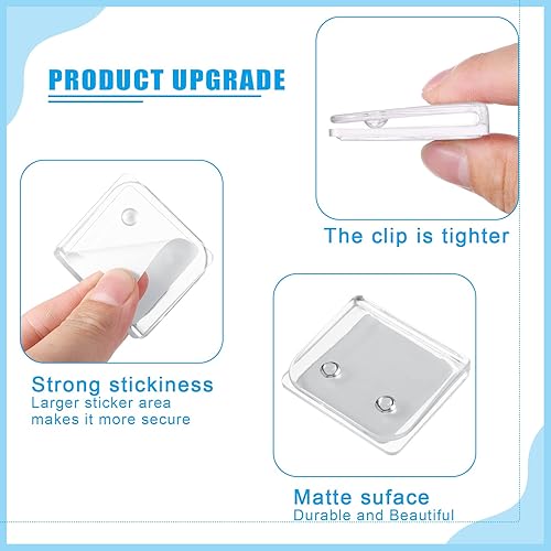 Miniatura 4 de Clips para cortina de ducha, protector contra salpicaduras, adhesivo transparente, resistente al viento, clips para mantener el agua en la ducha a