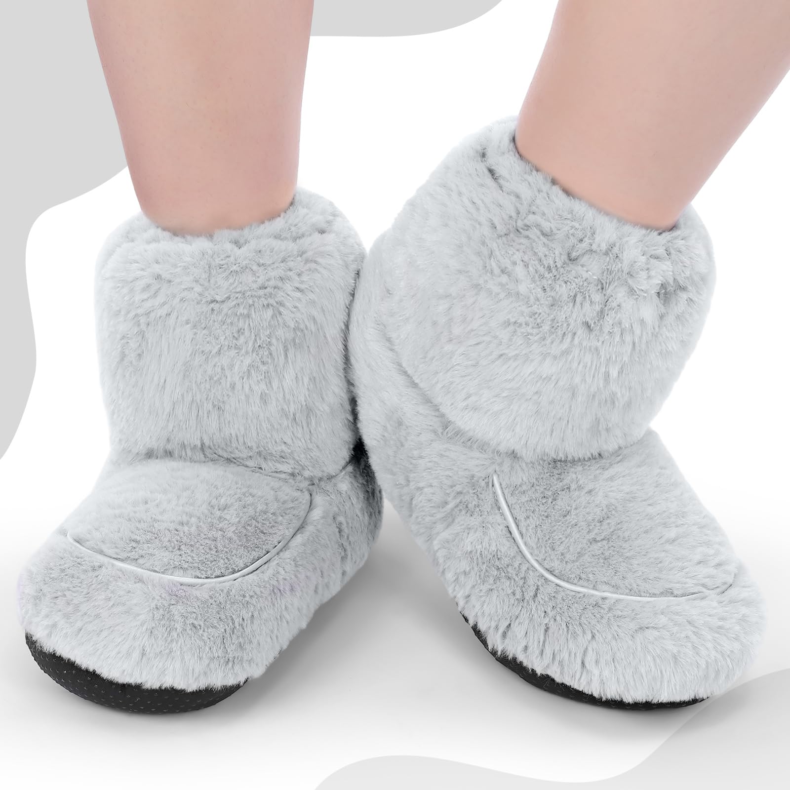 Cozypower Mikrowellengeeignete Hausschuhe für Damen und Herren, beheizbare Stiefeletten, wärmende Hausschuhe, beheizbare Wellness-Stiefel mit feuchter Wärmetherapie, bequeme Füße, warm für