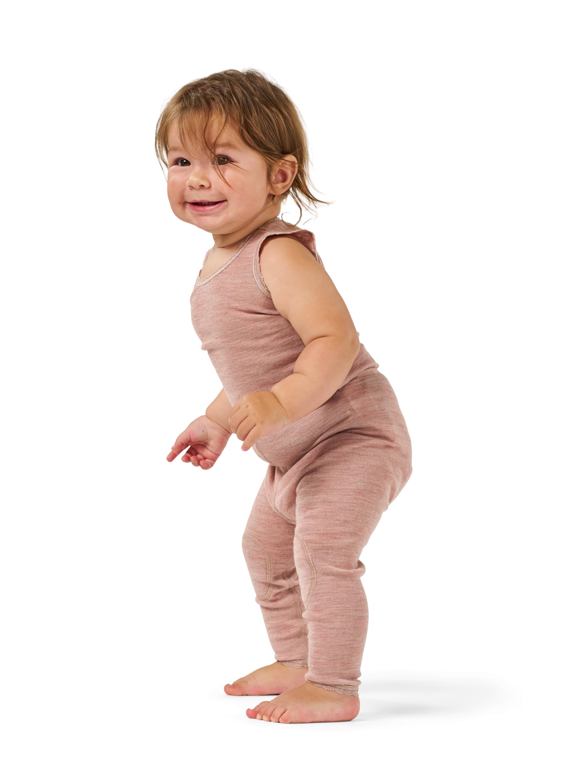 Dilling Baby Merino Leggings mit verstärkten Knien 100% Bio Merinowolle Base Layer Thermounterwäsche