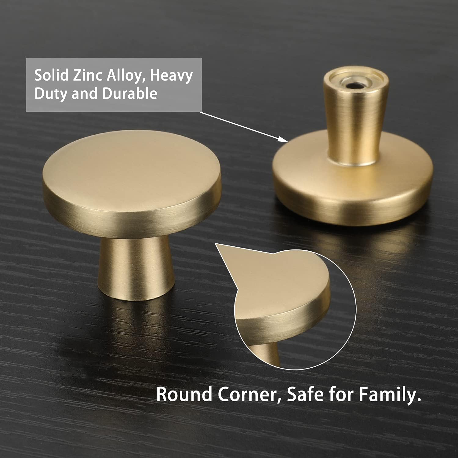 homdiy 5 Pack Brushed Gold Cabinet Knobs Gold Knobs for Dresser - Kitchen Cabinet Knobs MO5310GD Bathroom Cabinet Knobs Solid Cabinet Knobs Cabinet Door Knobs Zinc Alloy
