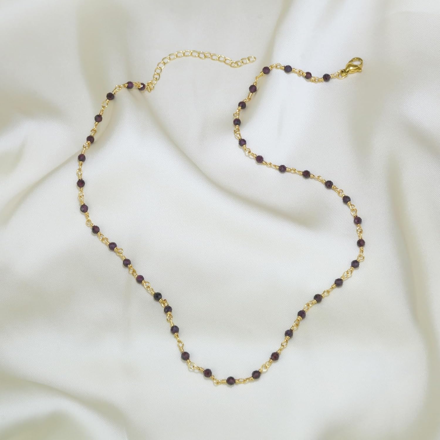 Citrine Choker Necklace, Natural Citrine Gemstone Handmade Beaded Necklace, 18k Gold Plated Wire Wrap Healing Crystals Women Fashion Jewelry 18 Inches - Image 5