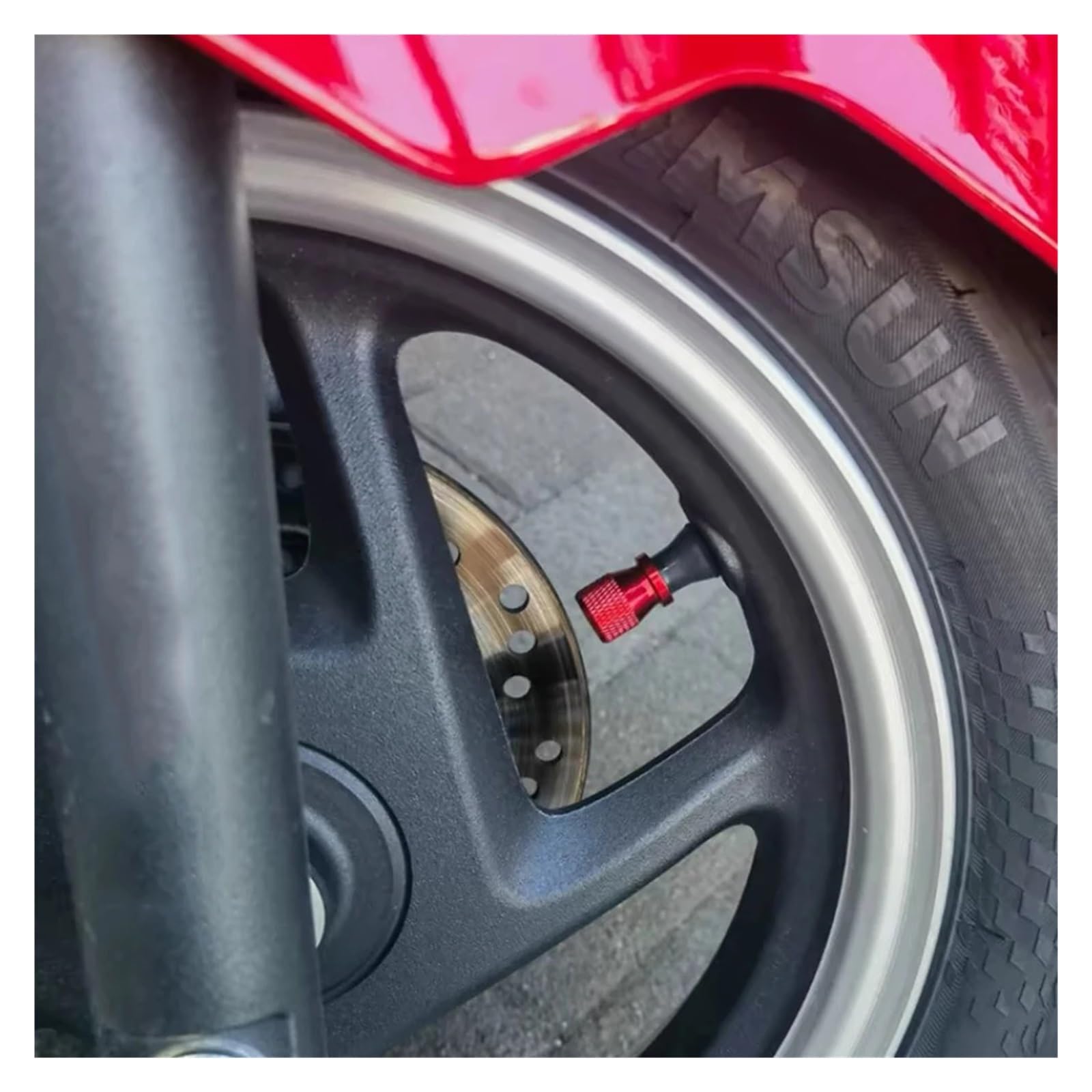 Autoreifen-Luftkappen-Abdeckung Für GR GAZOO Racing Auto-Styling-Zubehör, 4 Stück, Auto-Rad-Reifen-Ventilkappen, Reifen-Stielabdeckungen, Legierung, Airdust-Reifenkappe(Red)