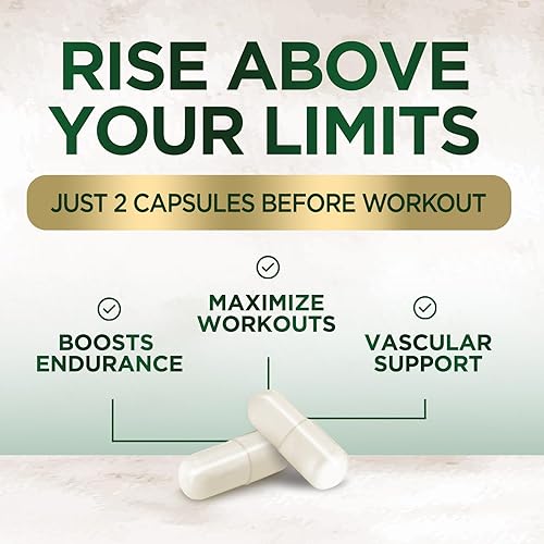 Miniatura 5 de Suplemento de L-arginina de 1000 mg  Apoyo a la salud del corazón  Refuerzo de precursor de óxido nítrico de alta calidad para fuerza extra  Sin
