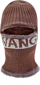 LEEINTO Cagoule En Tricot Pour Adulte - Cagoule Brodée Élastique Coupe-Vent Avec Un Seul Trou, Chapeau Chaud Pour Cyclisme Et Ski D'Hiver