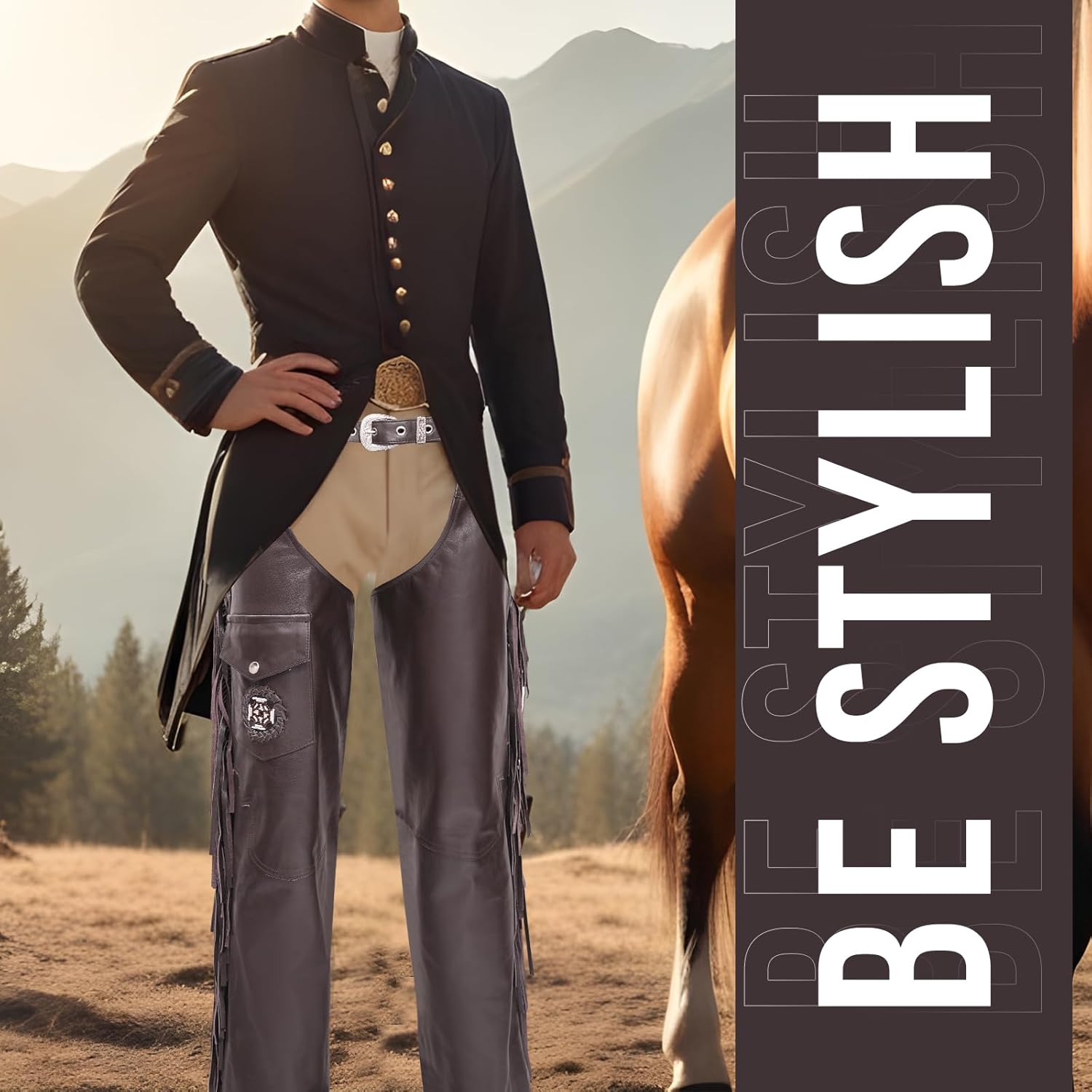 Assless Leather Chaps for Men and Women – Premium Full Grain Cowhide Western Cowboy Motorcycle Chaps – Handmade - Image 7