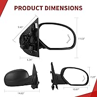 Vista 7 de YITAMOTOR Espejo de remolque del lado derecho del pasajero con calefacción eléctrica y vidrio ajustable a potencia, señal de giro de flecha LED