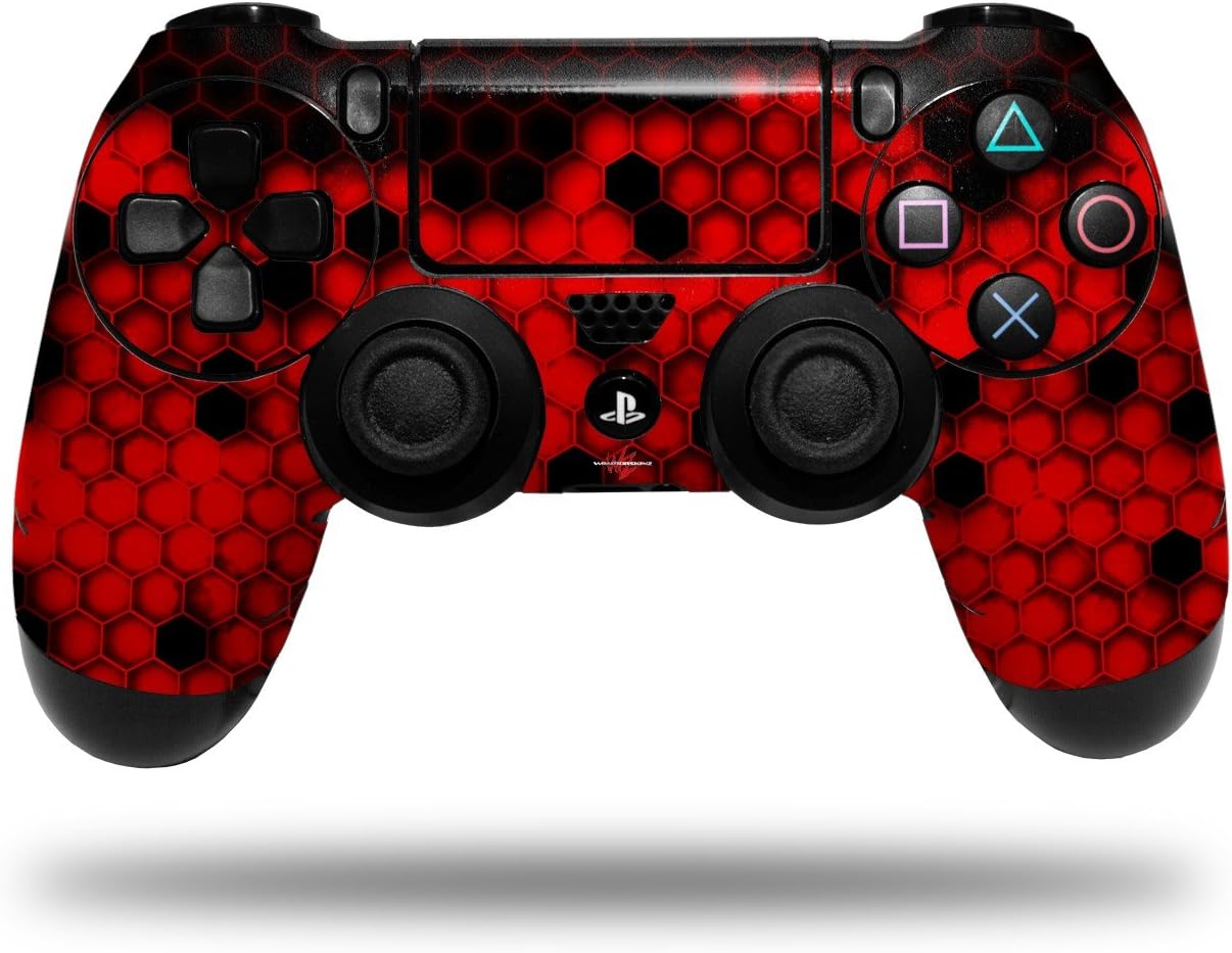 WraptorSkinz Skin compatible with Sony PS4 Dualshock Controller PlayStation 4 Original Slim and Pro HEX Red (CONTROLLER NOT INCLUDED)