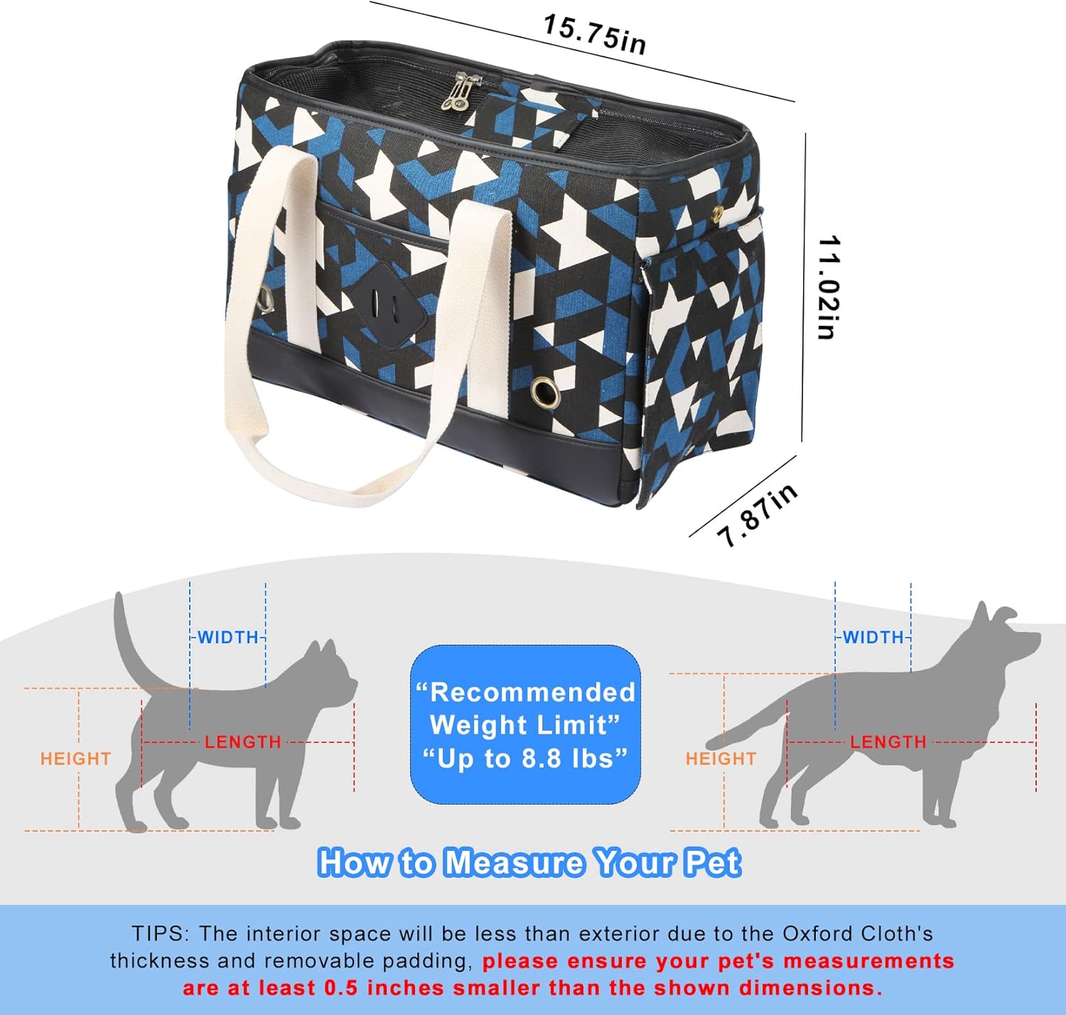 Pet Travel Carrier Purse Bag Small Puppy Dog Cat Kitten Carrier TSA Airline Approved