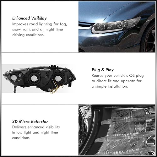 Miniatura 5 de AJP Distributors LED DRL Bar faros secuenciales luces parachoques señal par par izquierda derecha compatiblereemplazo para Civic FG1 FG2 JDM 2