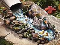 GardenWhisper Mallard Duck Splash Block - Charming Gutter Downspout Extension, Erosion Control Garden Statue 13.4"x6.3"x5.5"