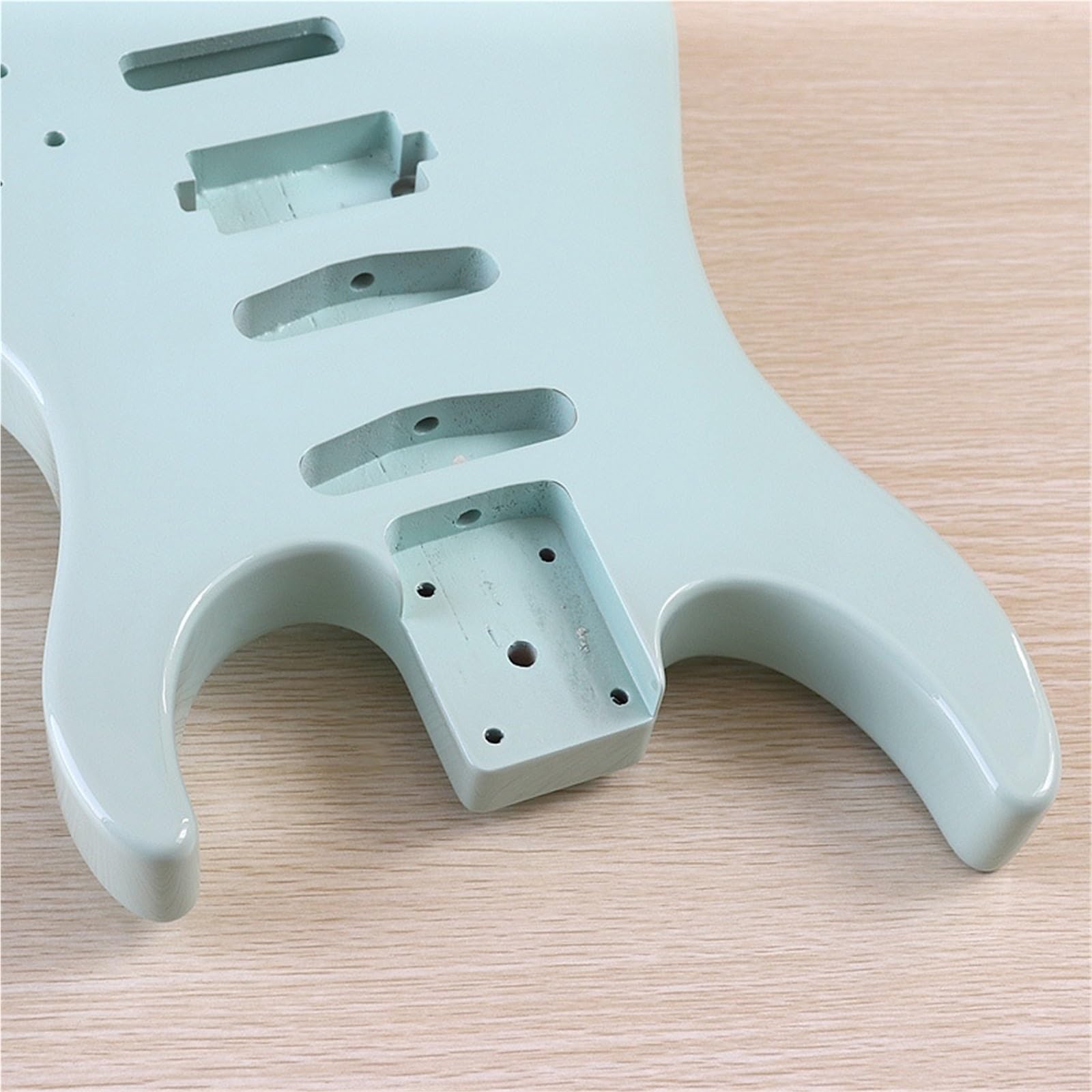 Unfinished Guitar Body Blue Glossy Guitar Barrel Open Pickup Hole DIY Instrument Accessories