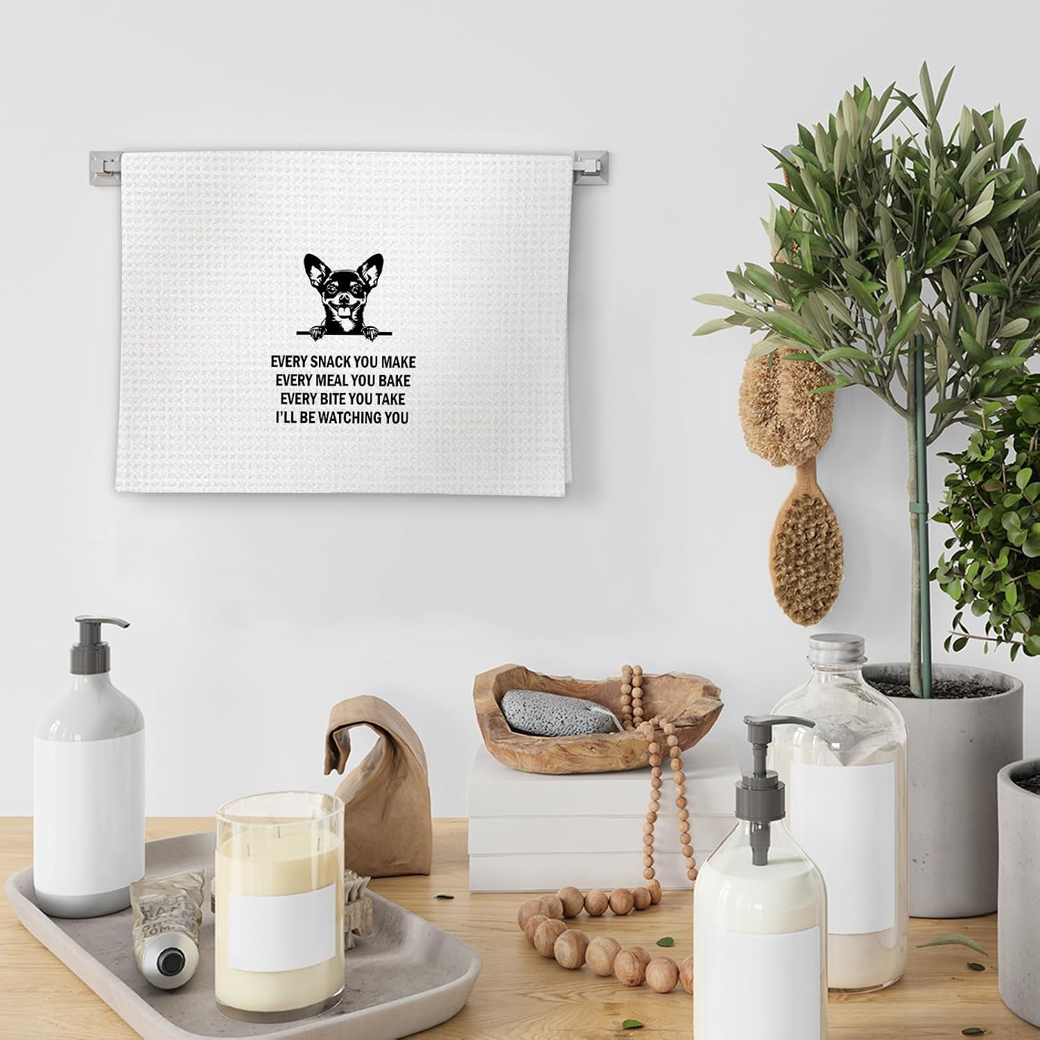 Chihuahua Gifts Kitchen Towels, Chihuahua Dog Lover Gifts Dish Towels, Chihuahua Dog Owner Gifts Decorative Hand Towels for Kitchen, Every Meal You Make Chihuahua Dog Kitchen Decor(16x24 Inch) image 4