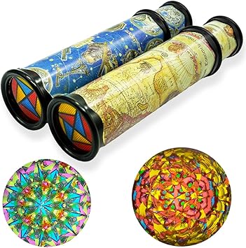 2 Pack Classic Kaleidoscope Toy,Magic Rotating Kaleidoscope,Stretchable Long World Kaleidoscope,Educational Toy Kaleidoscope for Children Gifts