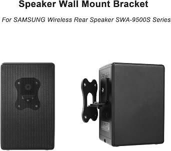 Speaker Wall Mount Bracket for SAMSUNG Wireless Rear Speaker SWA-9500S, Home Theater Surround Speakers Holder Compatible with SWA-9500S/XY SWA-9500S/XZ (Black 1PC)