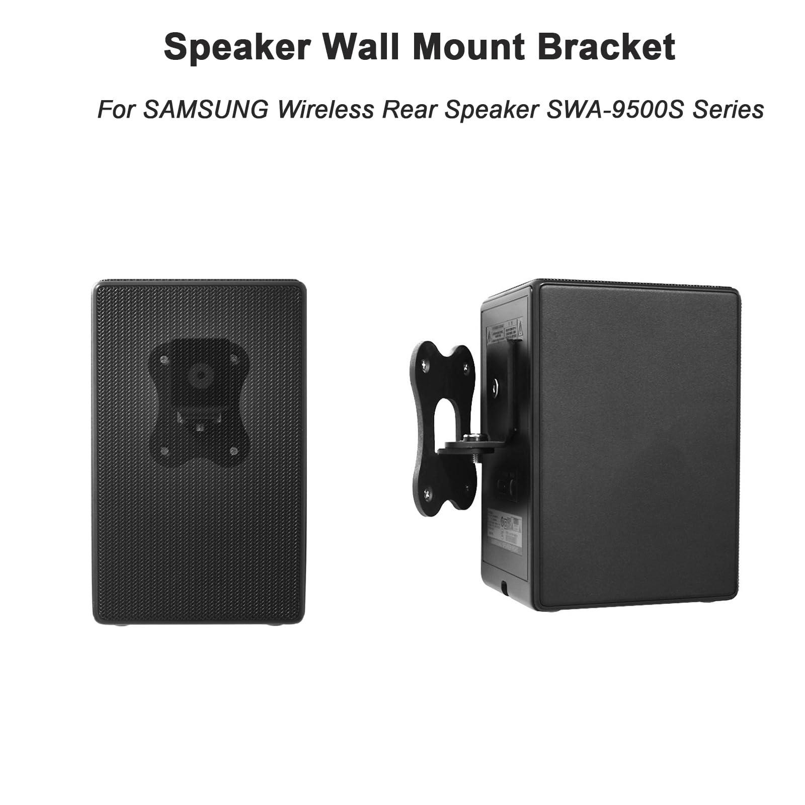 EUGOOCX Speaker Wall Mount Bracket for SAMSUNG Wireless Rear Speaker SWA-9500S, Home Theater Surround Speakers Holder Compatible with SWA-9500S/XY SWA-9500S/XZ (Black 2PCS)