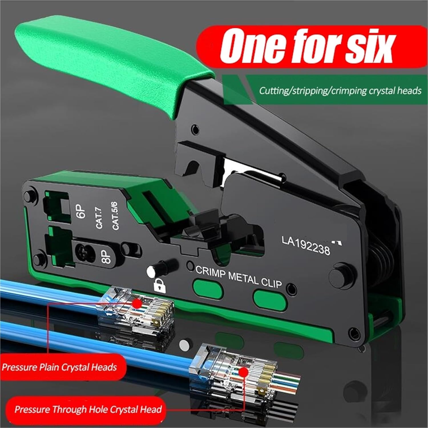 Perforated Network Clamp Network Cable Clamp Crimping Terminal Jack Professional 5 6 7 Class Broadband Universal