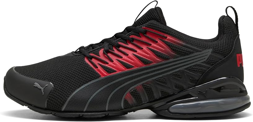 PUMA Mens Voltaic Evo Shoes, Puma Black/Cool Gray/Red 9.5 M US