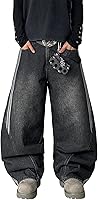 Men's Y2K Wide Leg Baggy Jeans with Irregular Sutures - Loose Fit Skater Pants, Hip Hop Streetwear Trousers