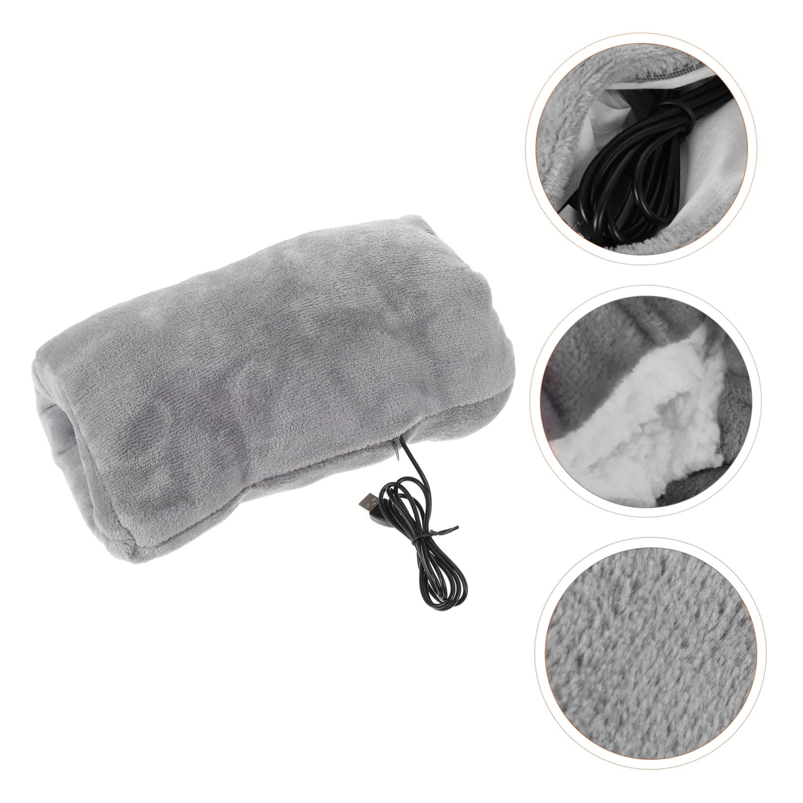 Cuscino Scaldamani Senza Fili Ricaricabile Riscaldatori Silenziatore Di Peluche Peloso Usb Guanti Scaldino Invernale Da Donna Riscaldante Mano Più Caldo Grey Flanella
