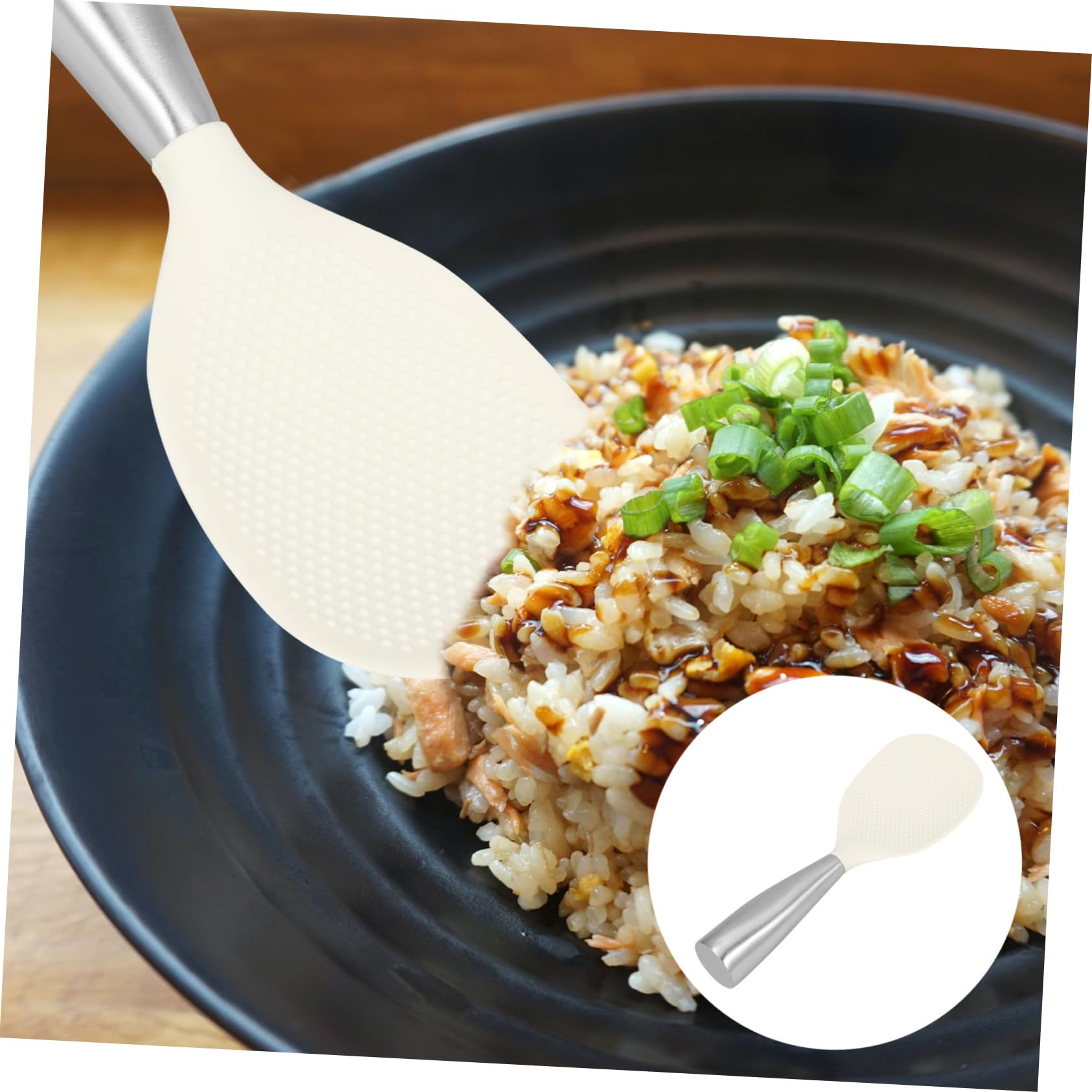 Alipis Rice Paddle with Metal Handle Non Stick Rice Spoon for Cooking Serving Lightweight Kitchen Tool Easy to Clean Rice Scoop for Japanese Rice Cookers and More