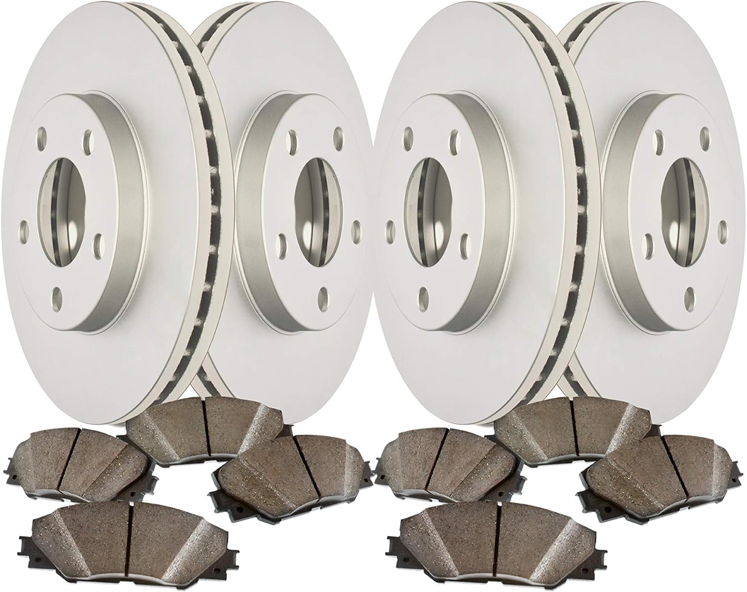 Front and Rear Anti Rust Geomet Rotors Premium service Semi M Coated