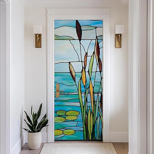 Miniatura 9 de LiveInUrban Adhesivo autoadhesivo vintage estilo boho efecto cuero texturado de vinilo mural para refrigerador, adhesivo despegar y pegar para Flor