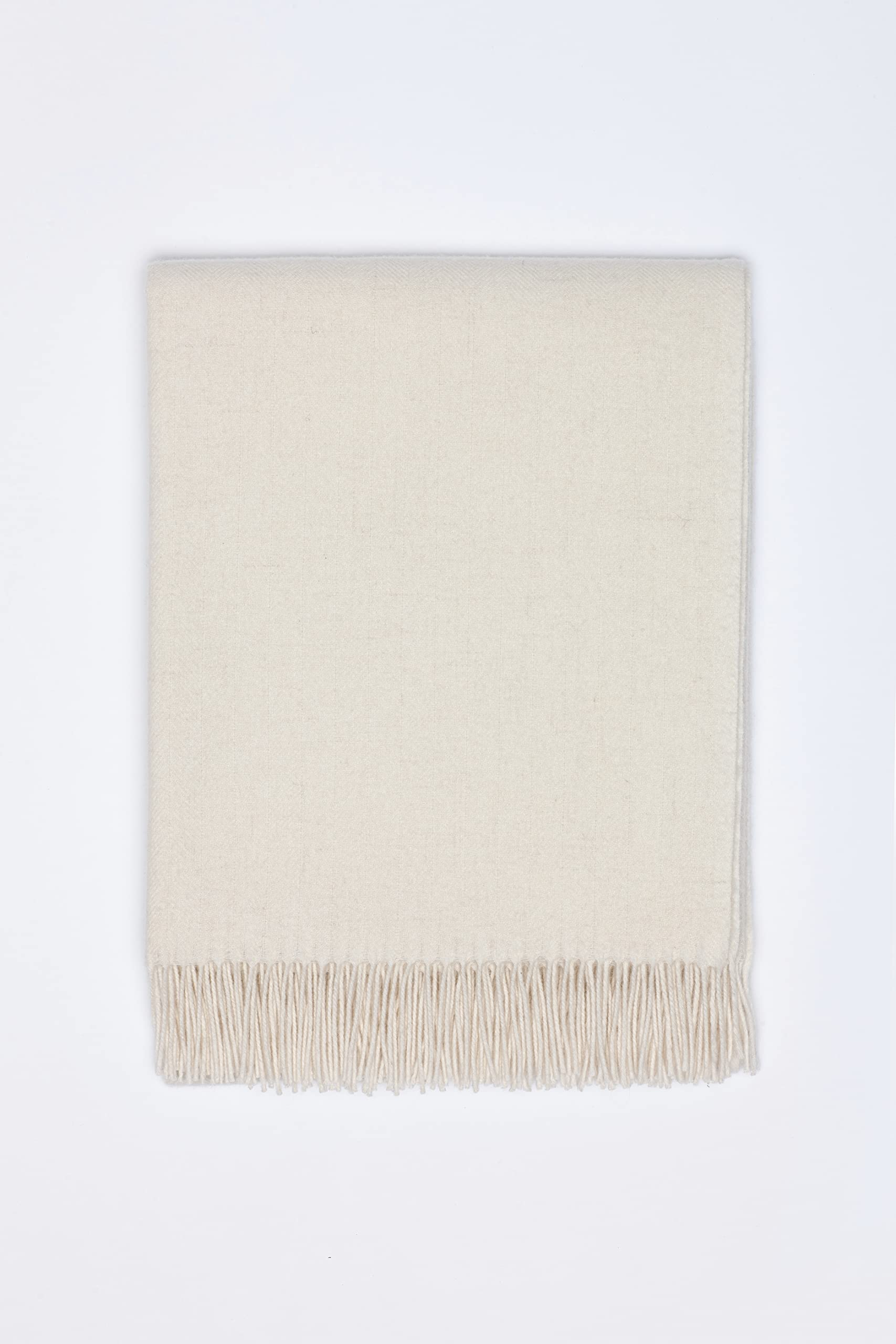 Drobė HOME wollen deken van 100% pure merinowol, 140x200cm, Wit/Bruin I