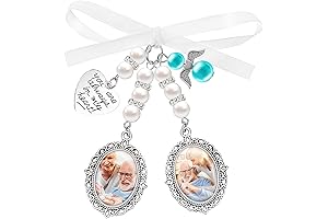Wedding Bridal Bouquet Photo Charms Personalized Memorial Pendant