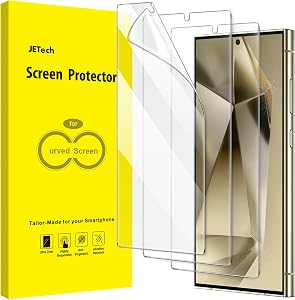JETech Screen Protector for Samsung Galaxy S24 Ultra 5G 6.8-Inch, Flexible TPU Film, Fingerprint ID Compatible, Easy Installation, HD Clear, 3-Pack