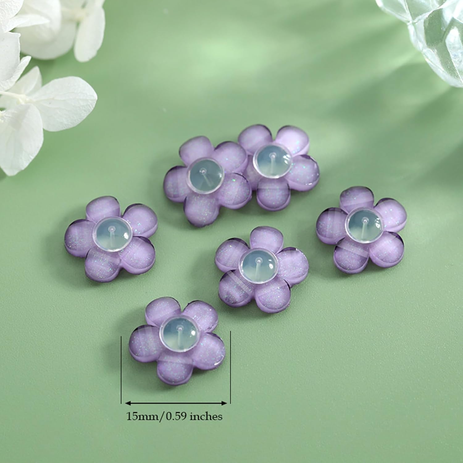 Colorful Ear Lobe Earring Backs for Droopy Ears, Comfortable Hypoallergenic Plastic Support Patches, Heavy Studs Locking Backstop Prevents Stretching and Tearing (Purple) - Image 2