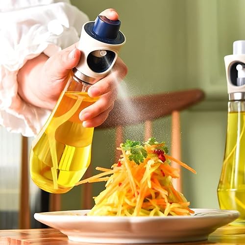 Miniatura 3 de ZHIVIQ Pulverizador de aceite para cocinar rociador de aceite de oliva botella de espray de aceite de vidrio de 78fl oz con cubierta antipolvo para