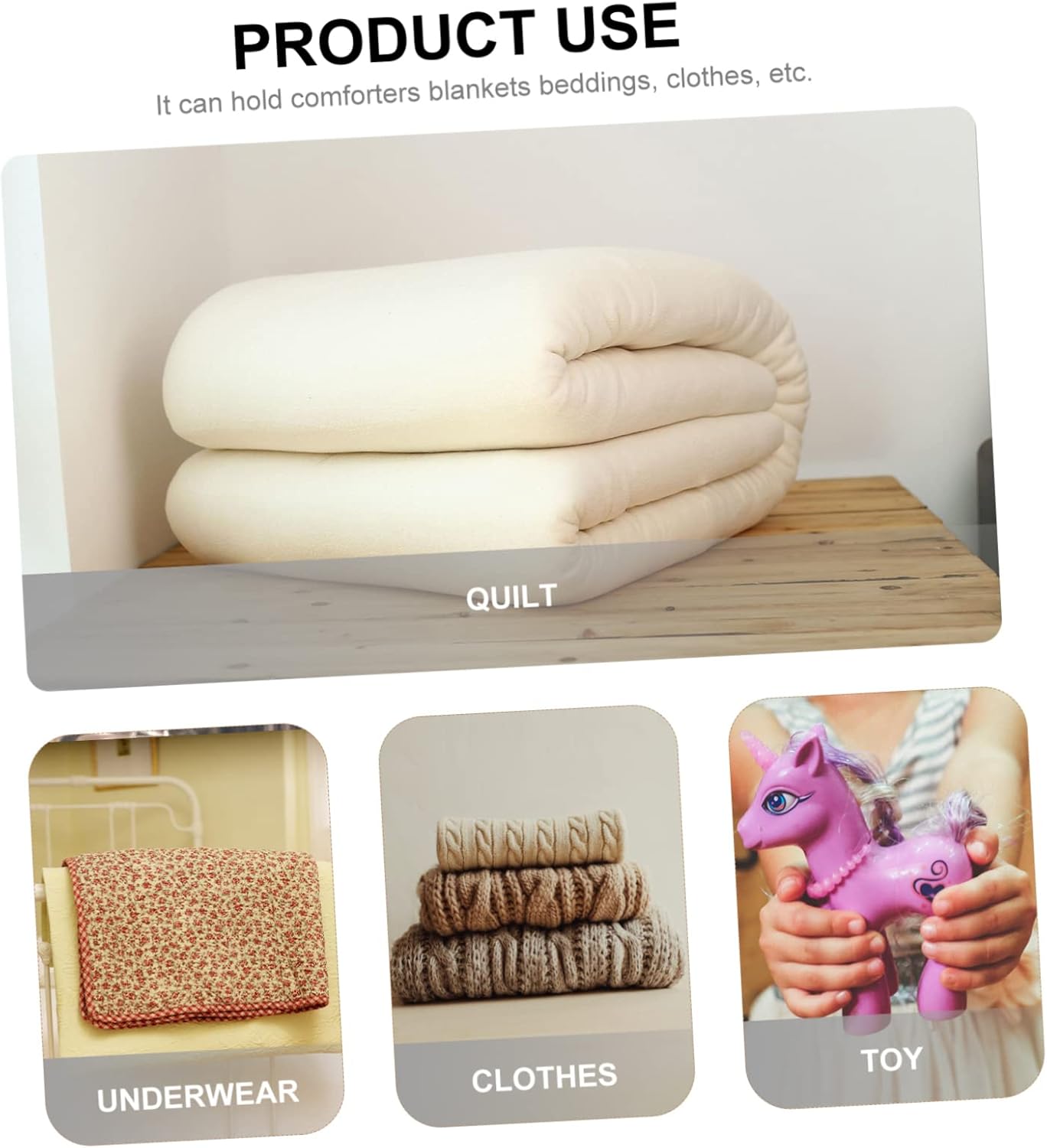 Happyyami Dust Cloth Storage Box Large Capacity Organizer Zip Lid for Clothes Seasonal Items and More Design for Closet and Attic Organization