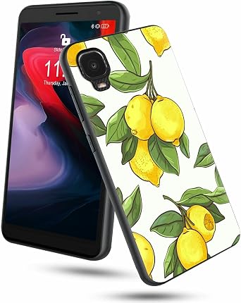 for TCL A3 A509DL Phone Case 5.5" Slim Soft TPU Silicone Cover with Lemons Stylish Design for Women Wen Shock-Proof Protective Case Cover for Alcatel TCL A30