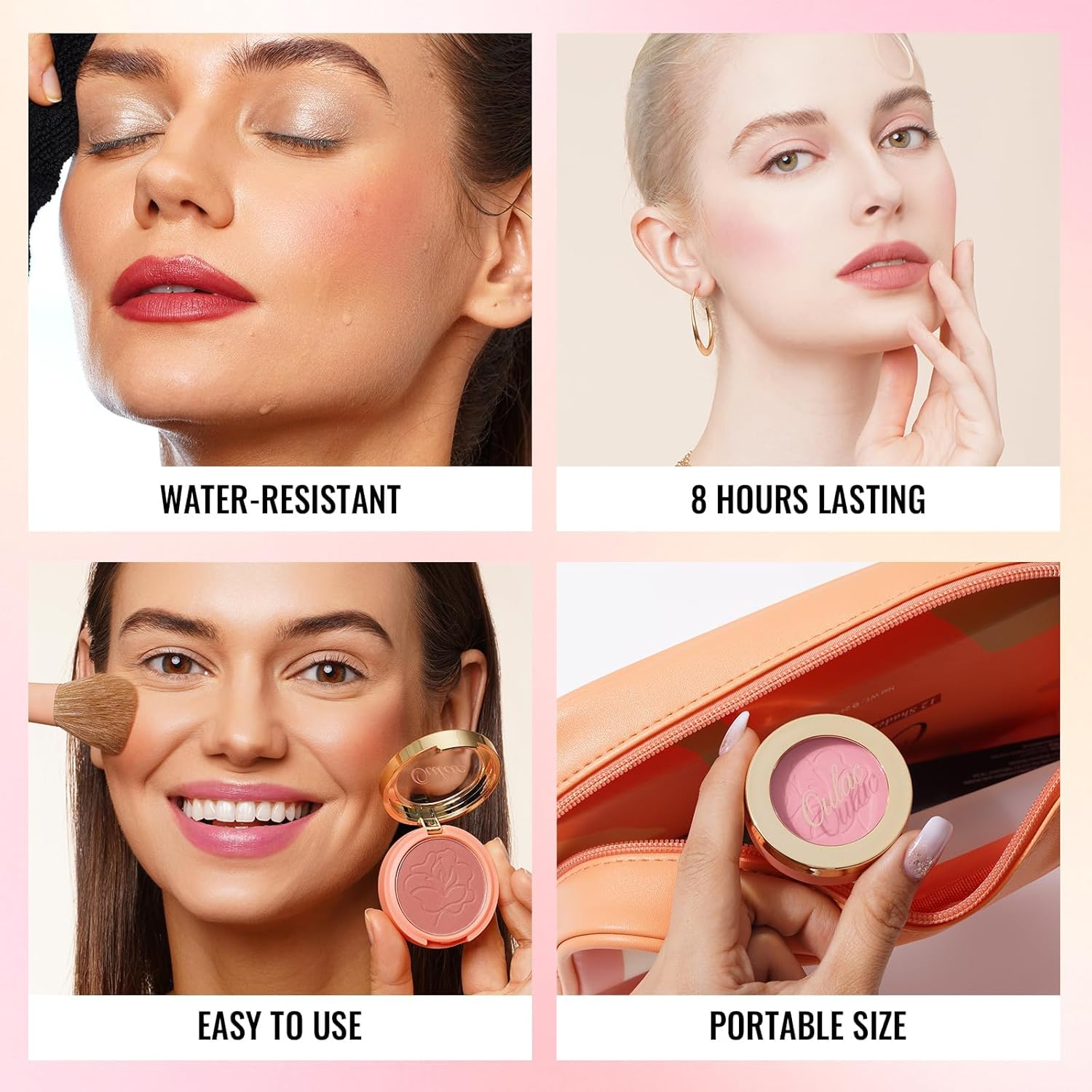 Oulac Plummy Brown Blush Makeup Powder| Rich Color Cream Blush Blendable| Natural Matte Tan Skin| Vegan &Cruelty-Free | 02 Cheek to Cheek 4.8g - Image 3