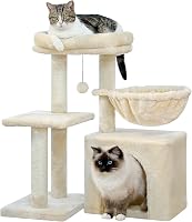 PAWZ Road macskavár 73 cm macskaház függőággyal és sisáloszloppal bézs 1