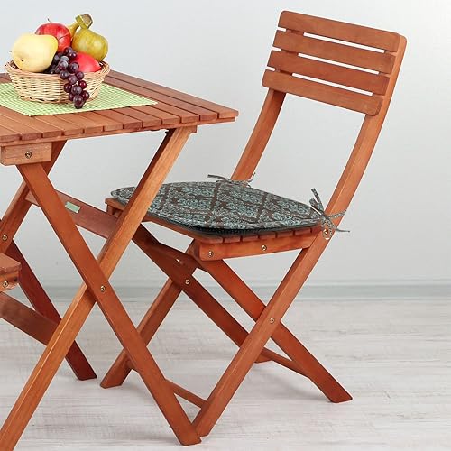 Vista 54 de Lunarable Orient - Cojín de asiento para silla, curlicues florales orientales con elementos artísticos venecianos, hojas de follaje, damasco a