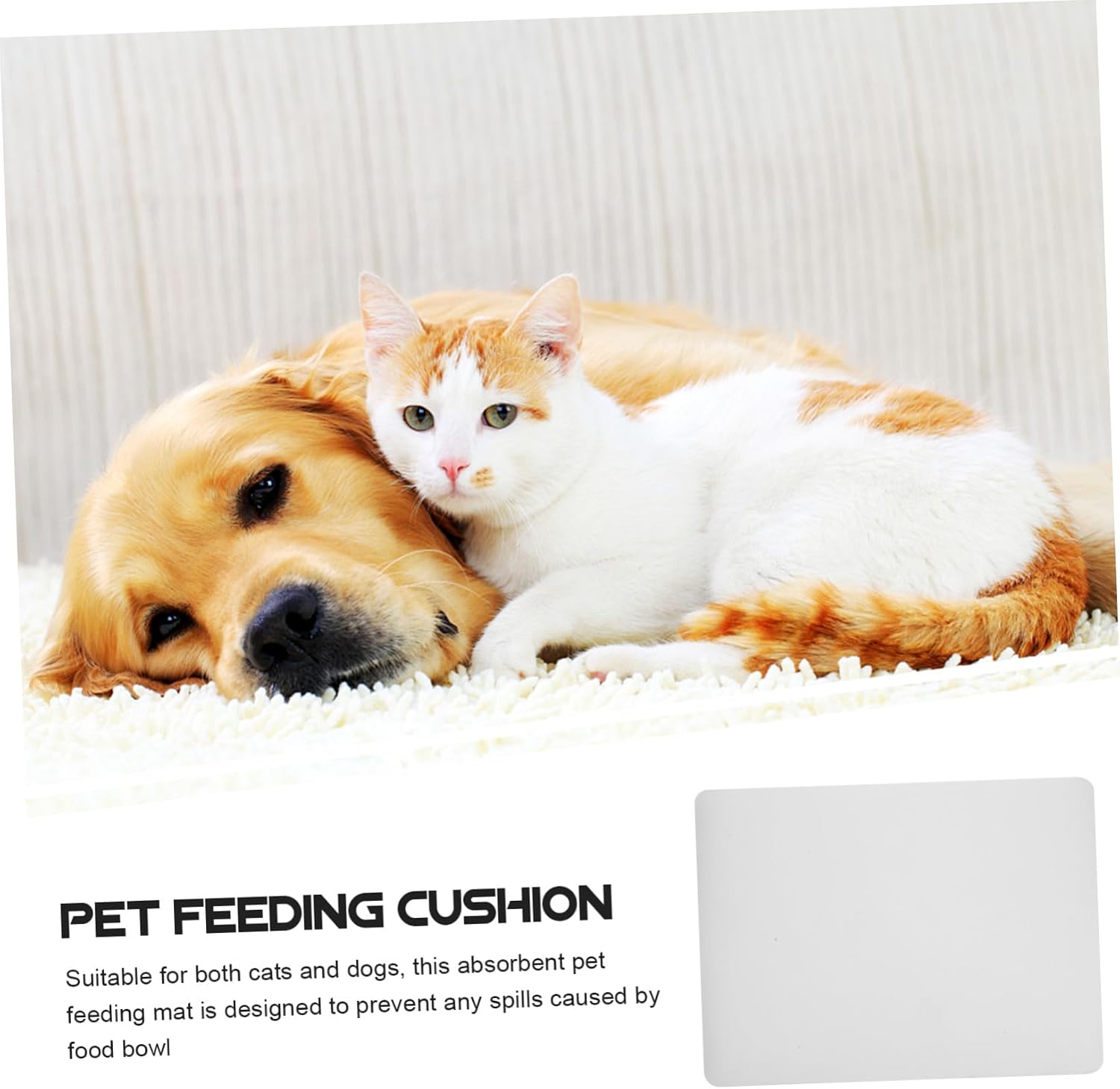 Absorbent Diatomite Pet Feeding Mat Quick Dry Puppy Placemat Cat Bowl Mat Water Spill Floor Protector for Dogs and Cats White