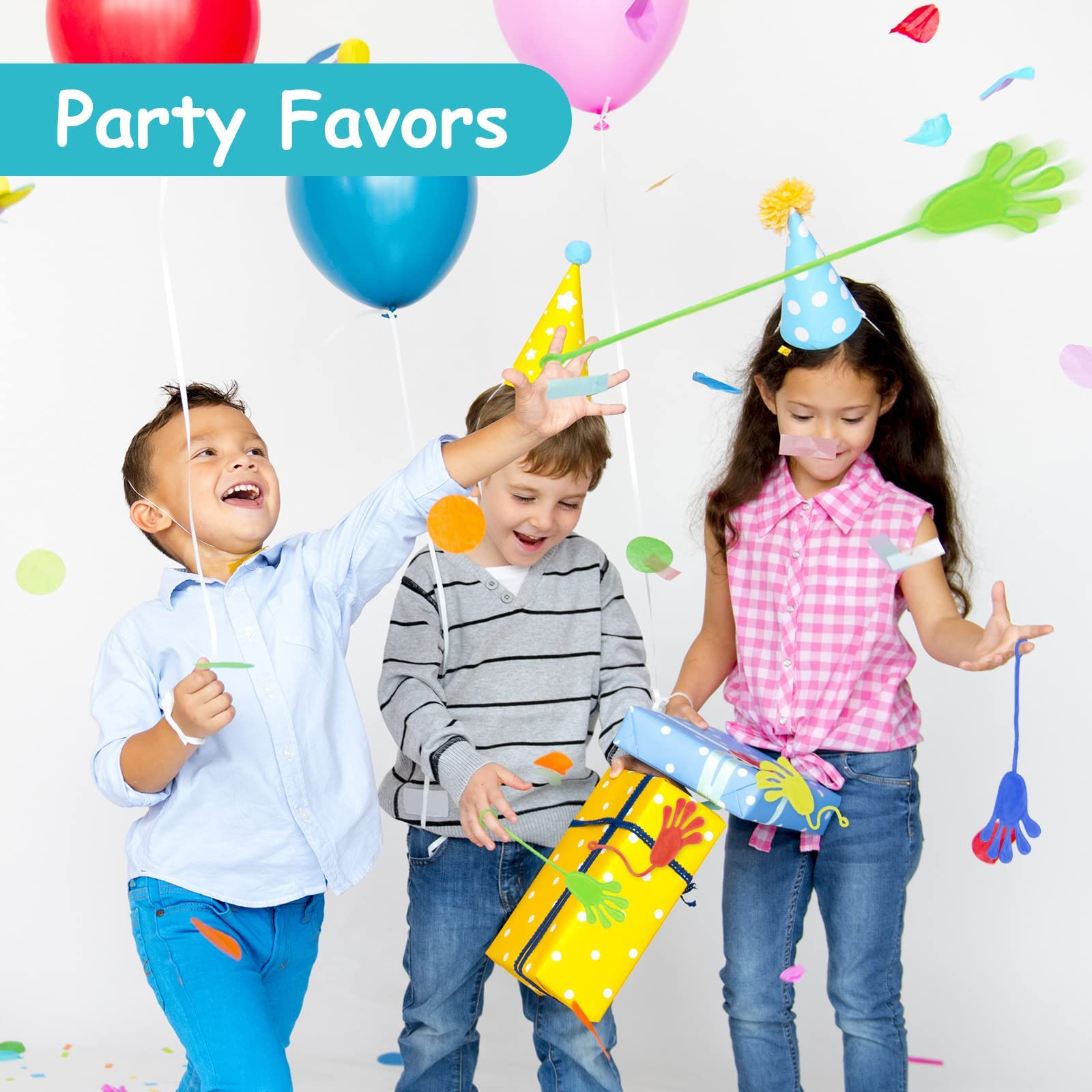 Ainiv 20 Pezzi Colorato Sticky Hands Giocattoli per bambini, Mani appiccicose Regalo per Compleanno, per Feste, di Decompressione per Ragazzi
