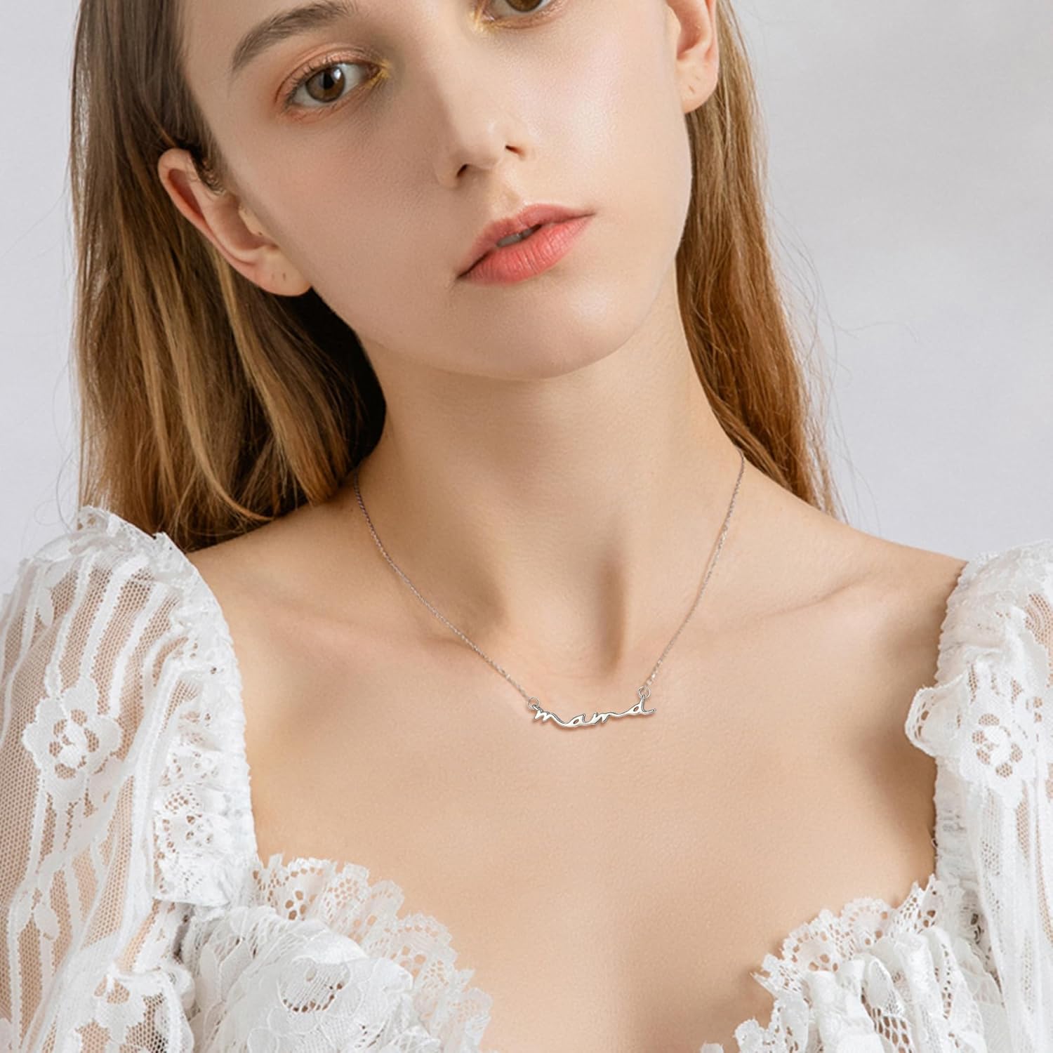 EVER FAITH 925 Sterling Silver Mama Choker Necklace for Women, Dainty Small Mom Pendant Necklaces Birthday Mothers Day Jewelry Gifts for Mother Grandma Wife from Daughter Son - Image 2