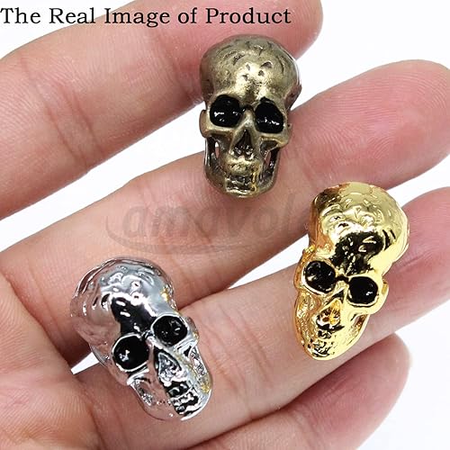 Miniatura 6 de Tornillos de matrícula, 4 piezas universales de acero inoxidable estilo calavera, kit de tornillos para placa de matrícula para motocicleta,