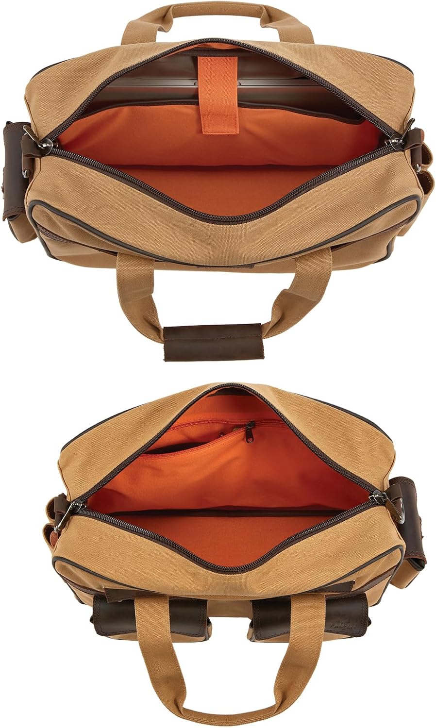 Flight Outfitters Unisex Bush Pilot Folio Hand/Shoulder Carry Canvas & Leather Work Travel Aviation Gear Organizer Flight Bag