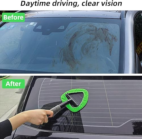 Miniatura 5 de Herramienta de limpieza de parabrisas de automóvil y cepillo de desempañamiento de vidrio, mango de plástico ABS retráctil y cepillo de limpieza de