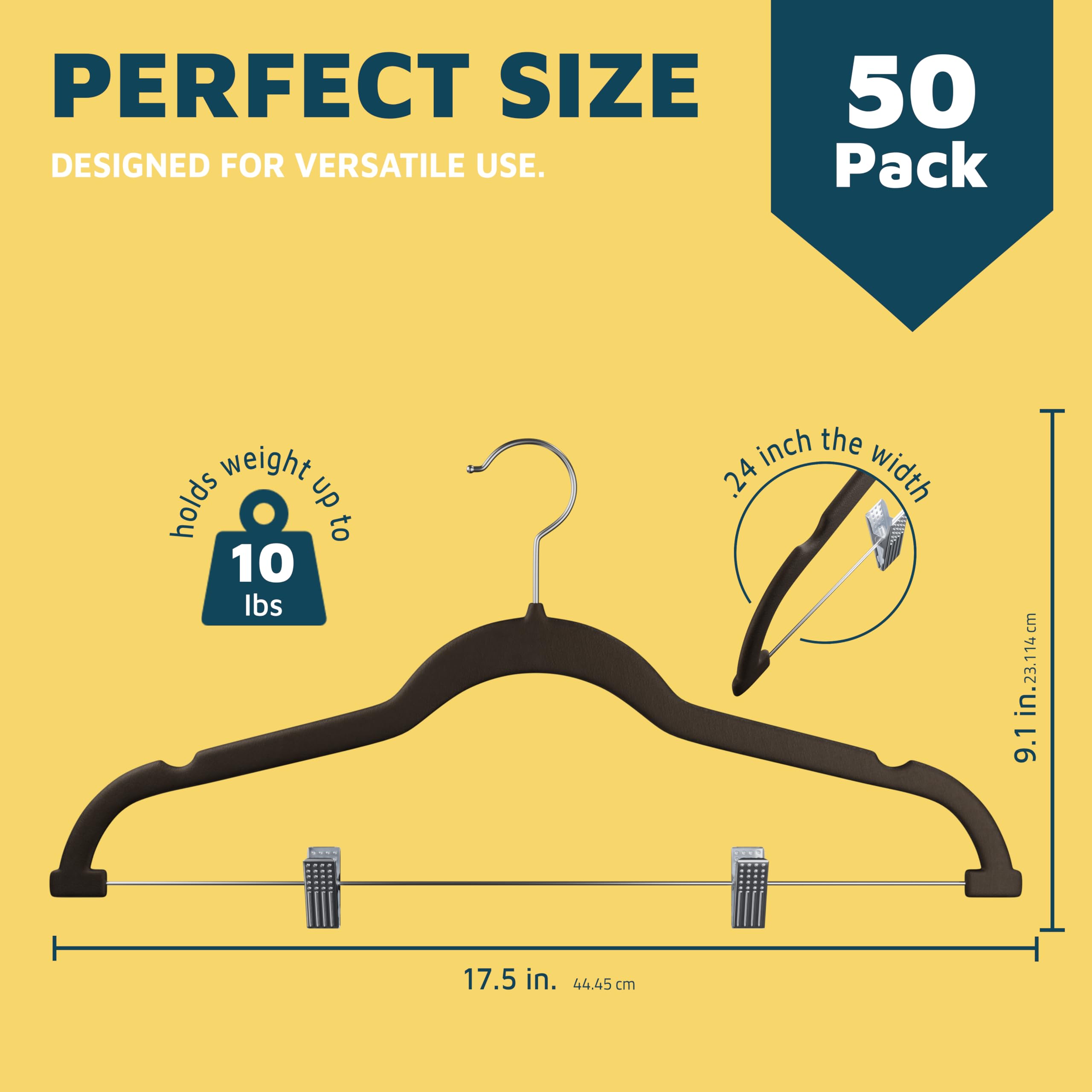 Lifemaster Perchas de Terciopelo para Faldas, con Clips Ajustables, Gancho Giratorio de 360 Grados y Muesca Antideslizante para el Hombro, soporta hasta 10 Libras, para organizar Faldas, Pantalones