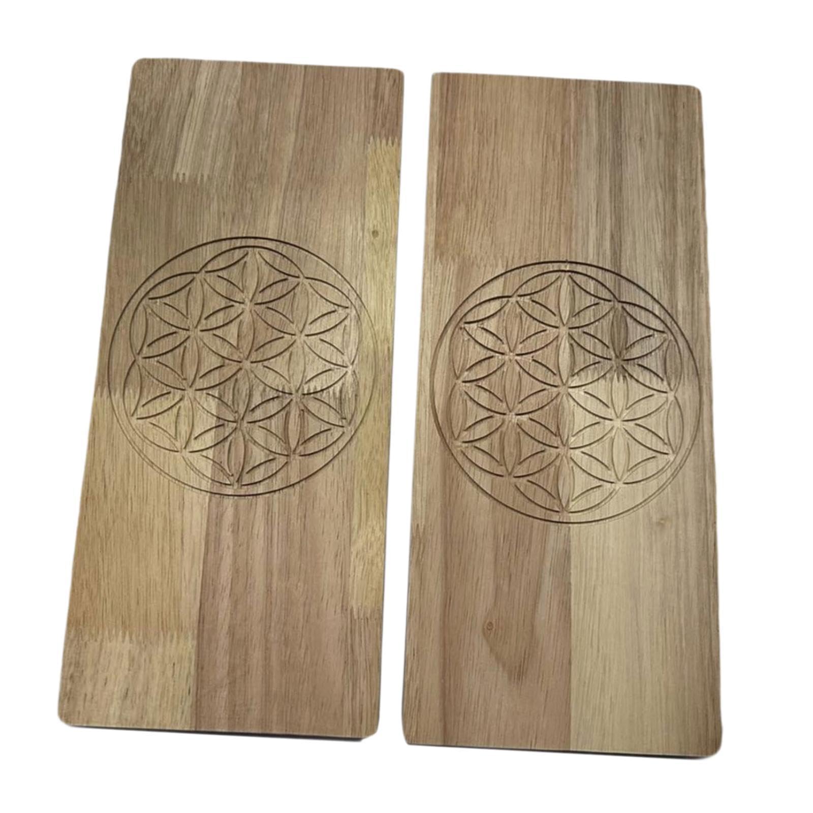 Tabla de Acupresión para Pies, 2 Piezas, Madera, 32x14 cm (12.6x5.5 in), para Masaje y Meditación, Fácil de Transportar