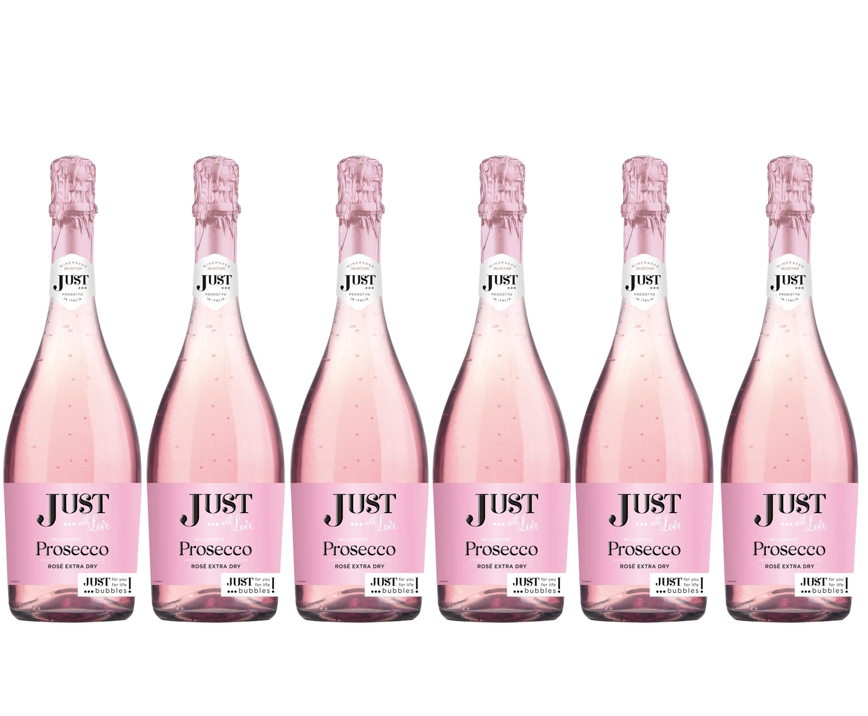 JUST - Prosecco Spumante Rosé - Vin rosé pétillant Extra Sec (6 x 0.75L)