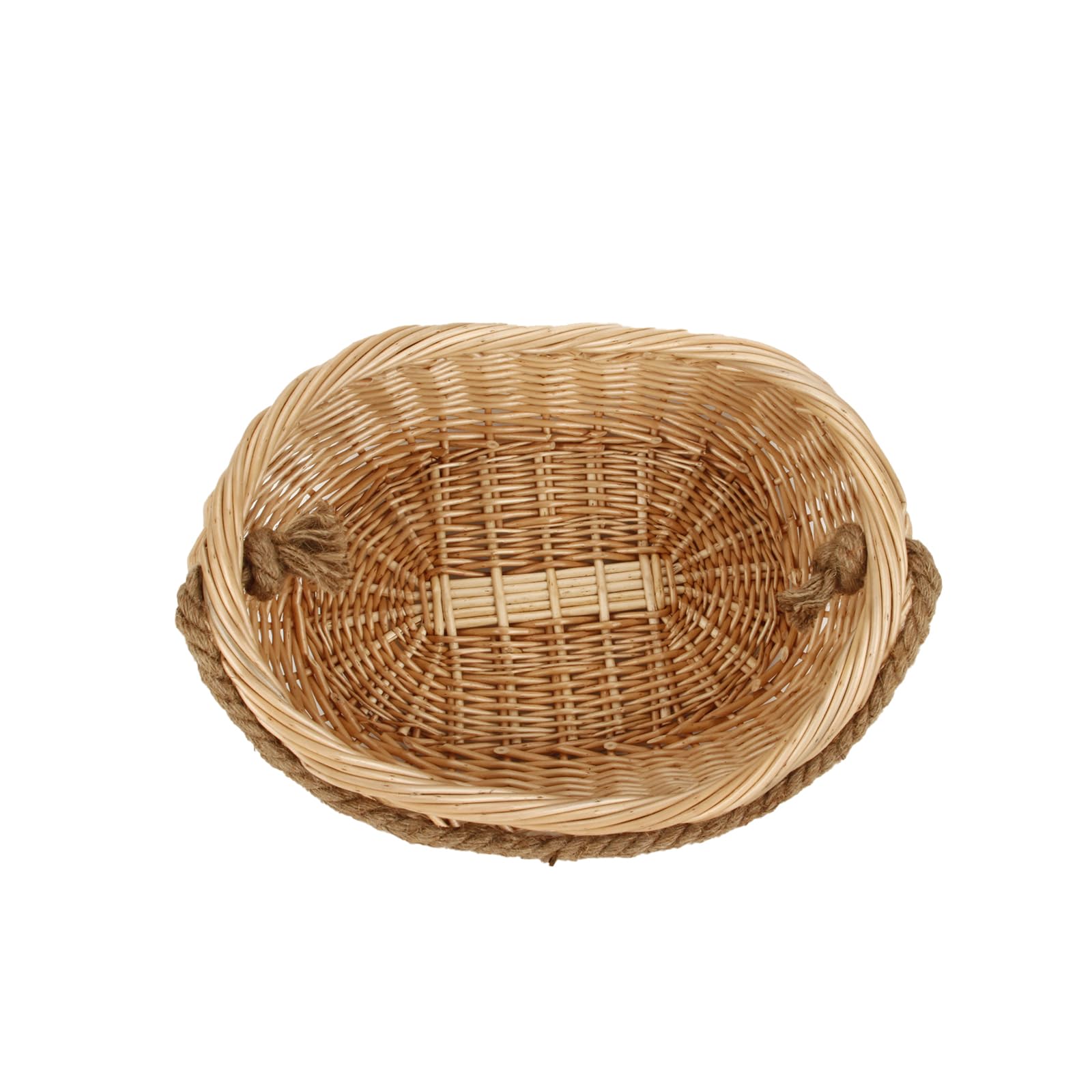 JJSQ Geflochtener Weidenkorb mit Juteseil-Griff, Garten, Erntekorb, Weidenkorb, Aufbewahrungskörbe für Picknick, Ostern, Organisieren, Sammeln von Gemüse, groß, 43,2 x 30,5 x 12,7 cm