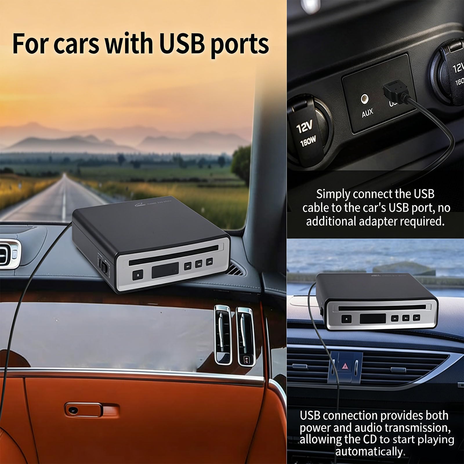 Leichter Musikplayer Fahrzeug mit USB Anschluss und einfacher Steuerung für reibungslose Funktion Globaler Auto Disc Player