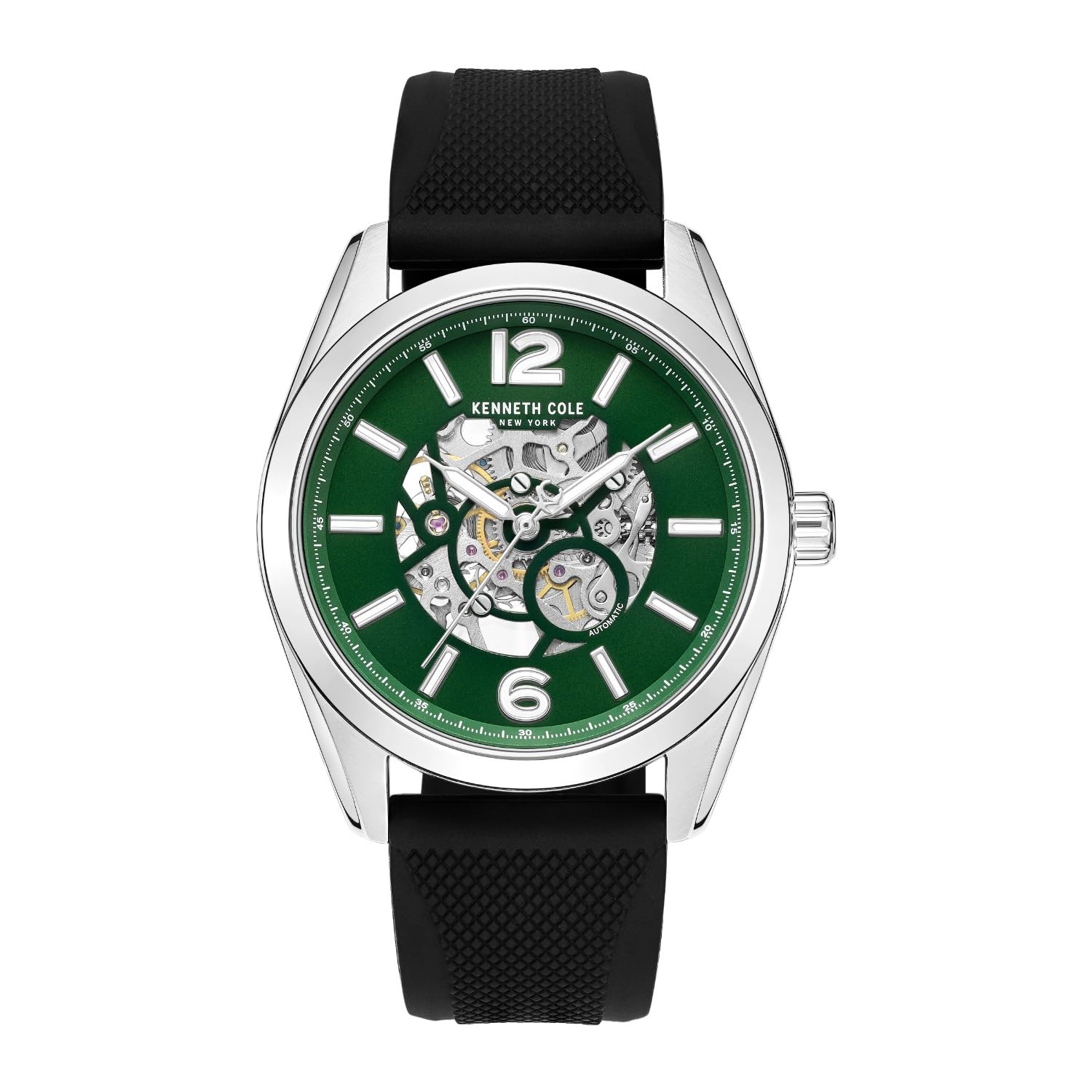 kenneth cole new york Kenneth Cole Automatic Green Round Dial Men's Watch | Silicon Strap Material | Watches for Men Analog - KCWGZ0104002MNW-picture-11